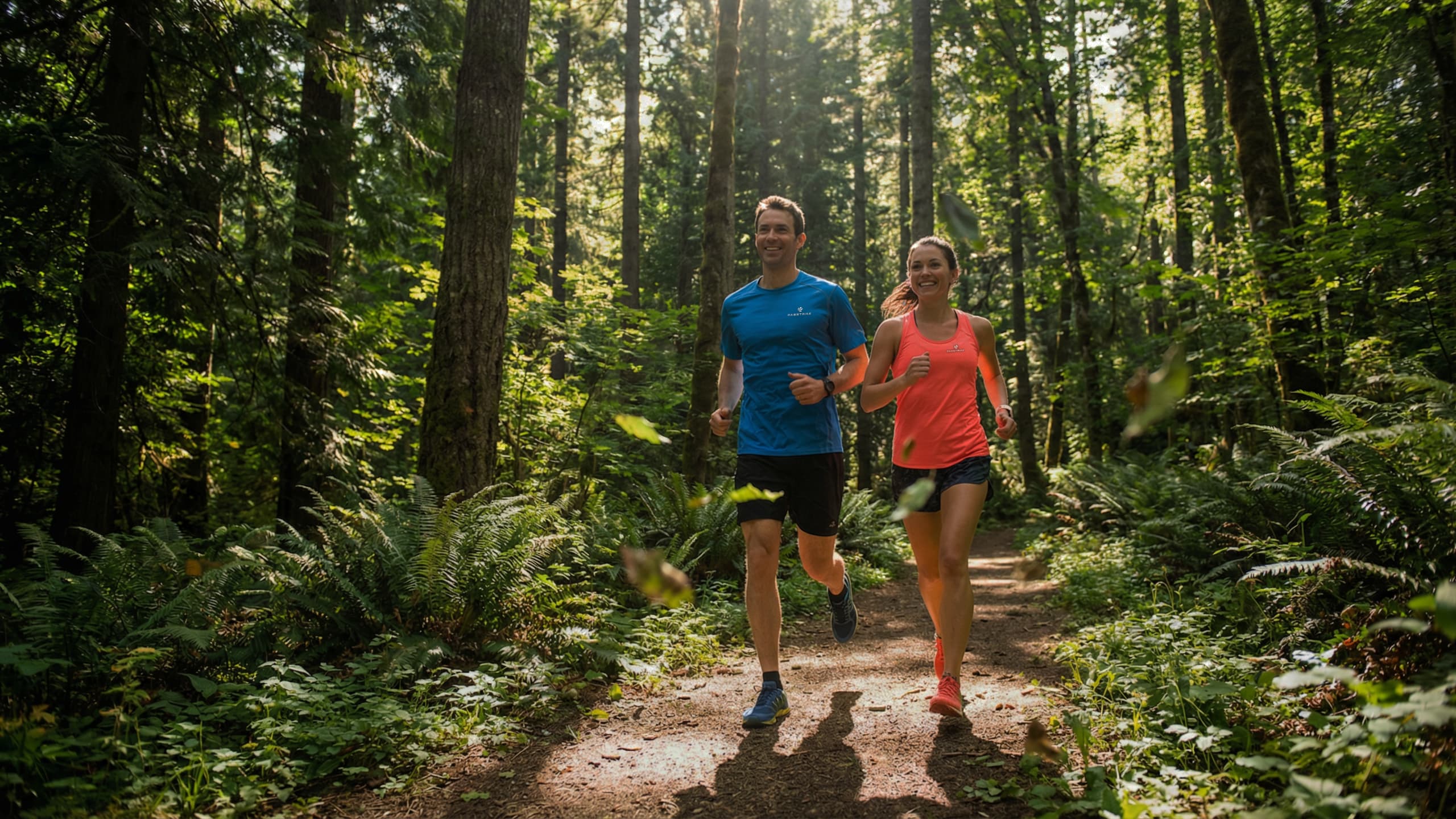 Runner training outdoors